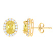 10kt Yellow Gold Womens Yellow White Oval Round Cubic-Zirconia Oval Fashion Stud Earrings