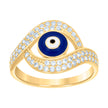 10kt Yellow Gold Womens Cubic-Zirconia Evil Eye Good Luck Ring
