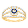 10kt Yellow Gold Womens Cubic-Zirconia Evil Eye Good Luck Ring