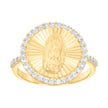 10kt Yellow Gold Womens Cubic-Zirconia St. Jude Saints Religious Ring