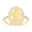 10kt Yellow Gold Womens Cubic-Zirconia St. Jude Saints Religious Ring