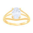 10kt Yellow Gold Baby Oval Cubic-Zirconia Engagement Ring
