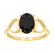 10kt Yellow Gold Baby Black Oval Cubic-Zirconia Heart Ring