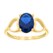 10kt Yellow Gold Baby Blue Oval Cubic-Zirconia Heart Ring