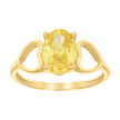 10kt Yellow Gold Baby Yellow Oval Cubic-Zirconia Heart Ring