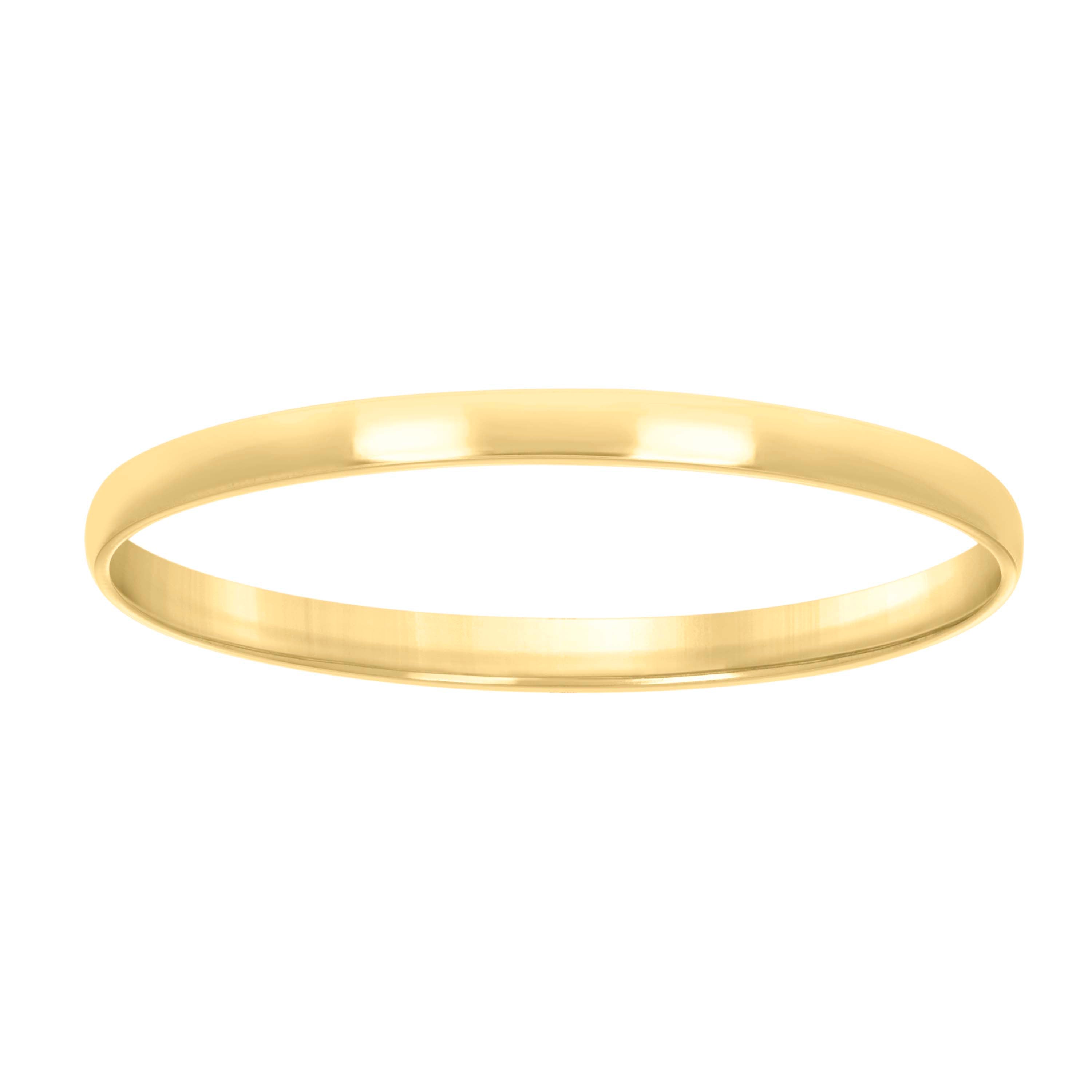 925 Sterling Silver Yellow-tone Womens Comfort Fit Wedding Band 2mm Ring Size 8 - SLV-129704