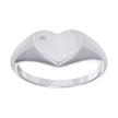 925 Sterling Silver Womens Cubic-Zirconia Heart Ring Size 7