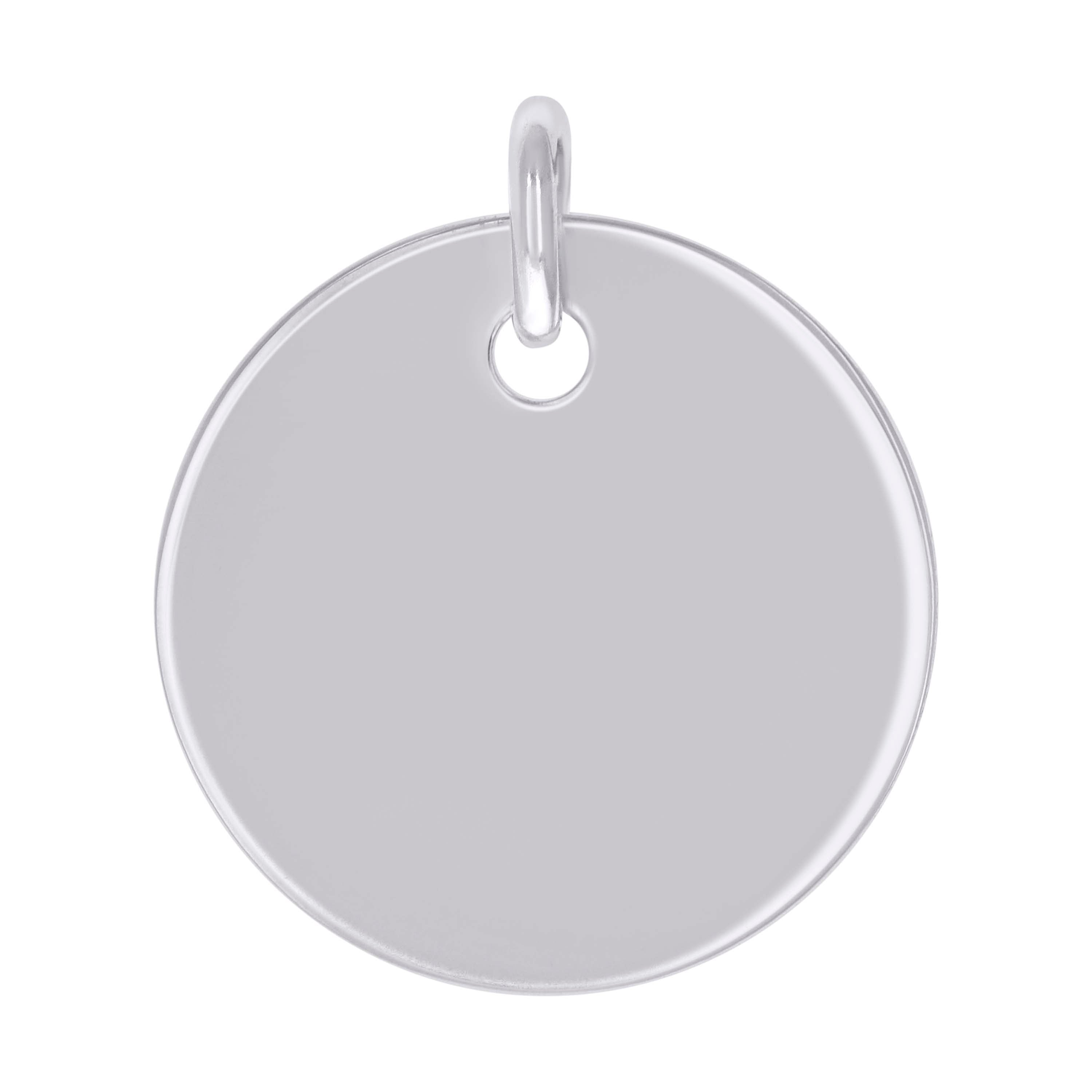 925 Sterling Silver Unisex Engravable Disc Round Fashion Charm Pendant