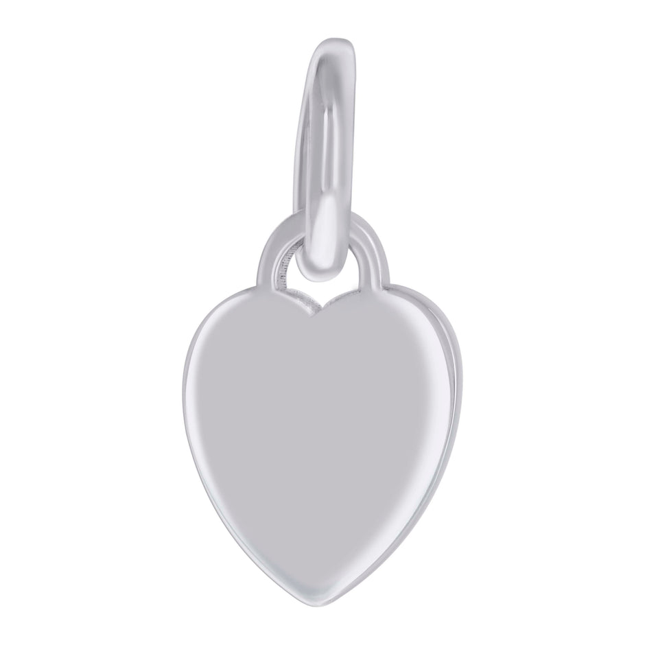 925 Sterling Silver Womens Engravable Disc Heart Charm Pendant