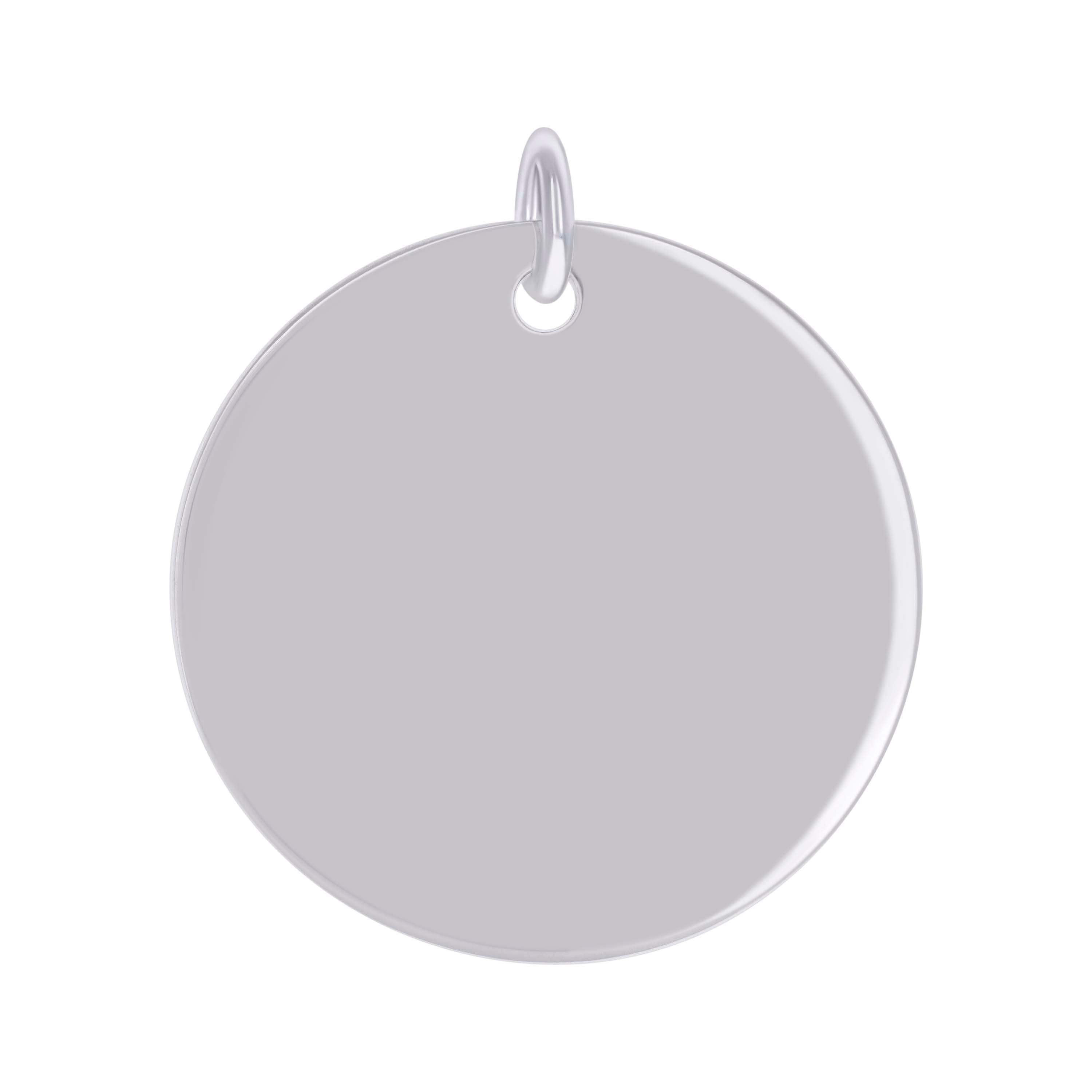 925 Sterling Silver Unisex Engravable Disc Round Fashion Charm Pendant