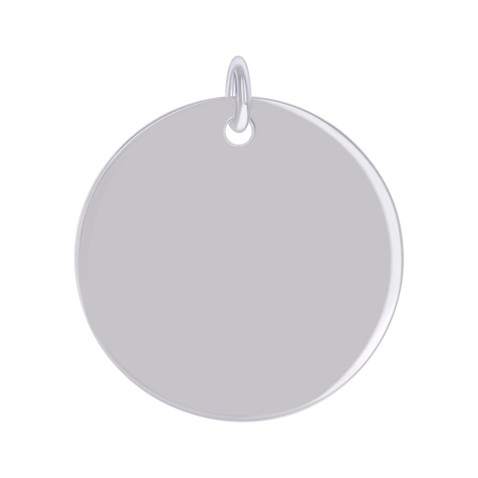 925 Sterling Silver Unisex Engravable Disc Round Fashion Charm Pendant