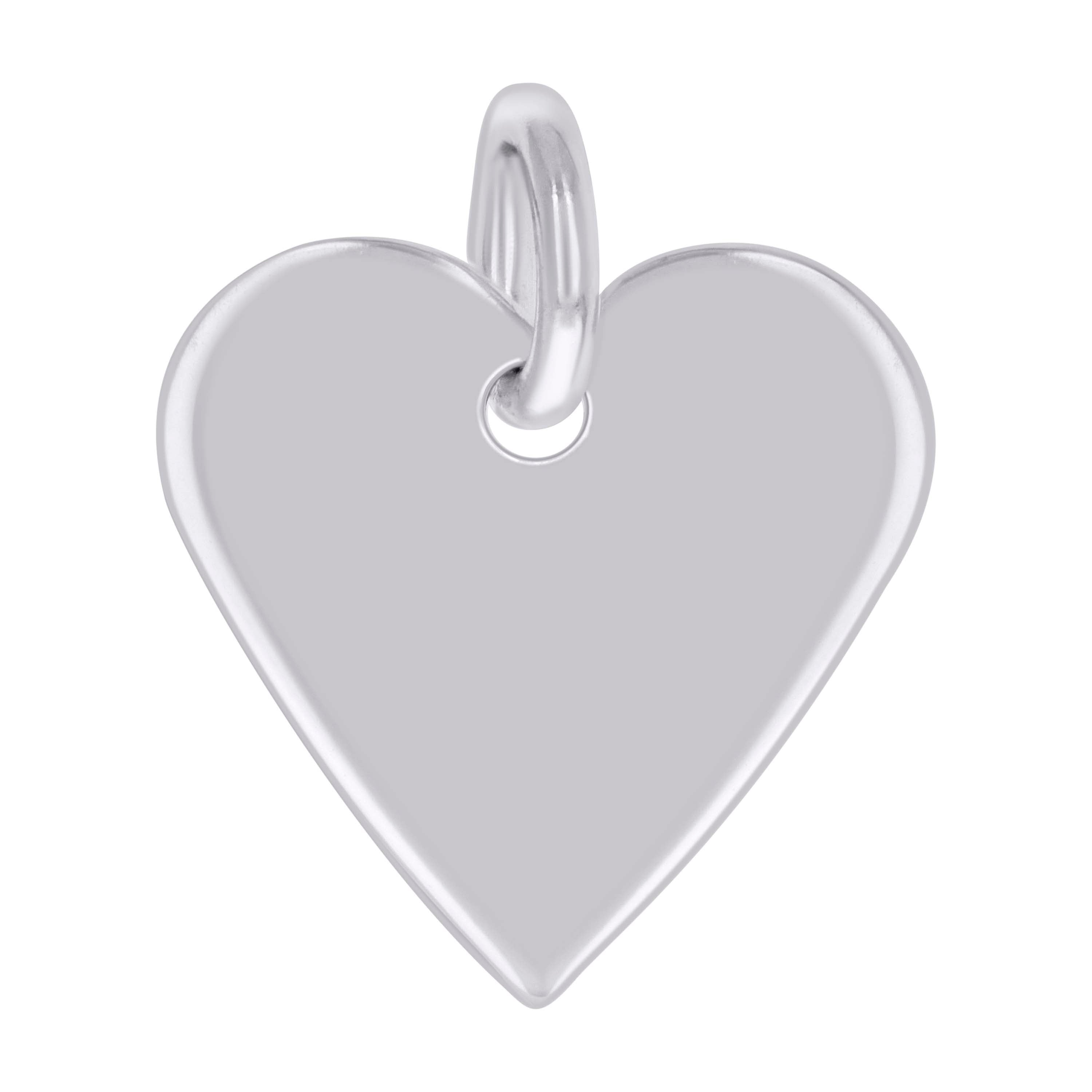 925 Sterling Silver Womens Engravable Disc Heart Charm Pendant