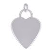 925 Sterling Silver Womens Engravable Disc Heart Charm Pendant