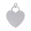 925 Sterling Silver Womens Engravable Disc Heart Charm Pendant