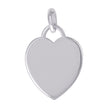 925 Sterling Silver Womens Engravable Disc Heart Charm Pendant