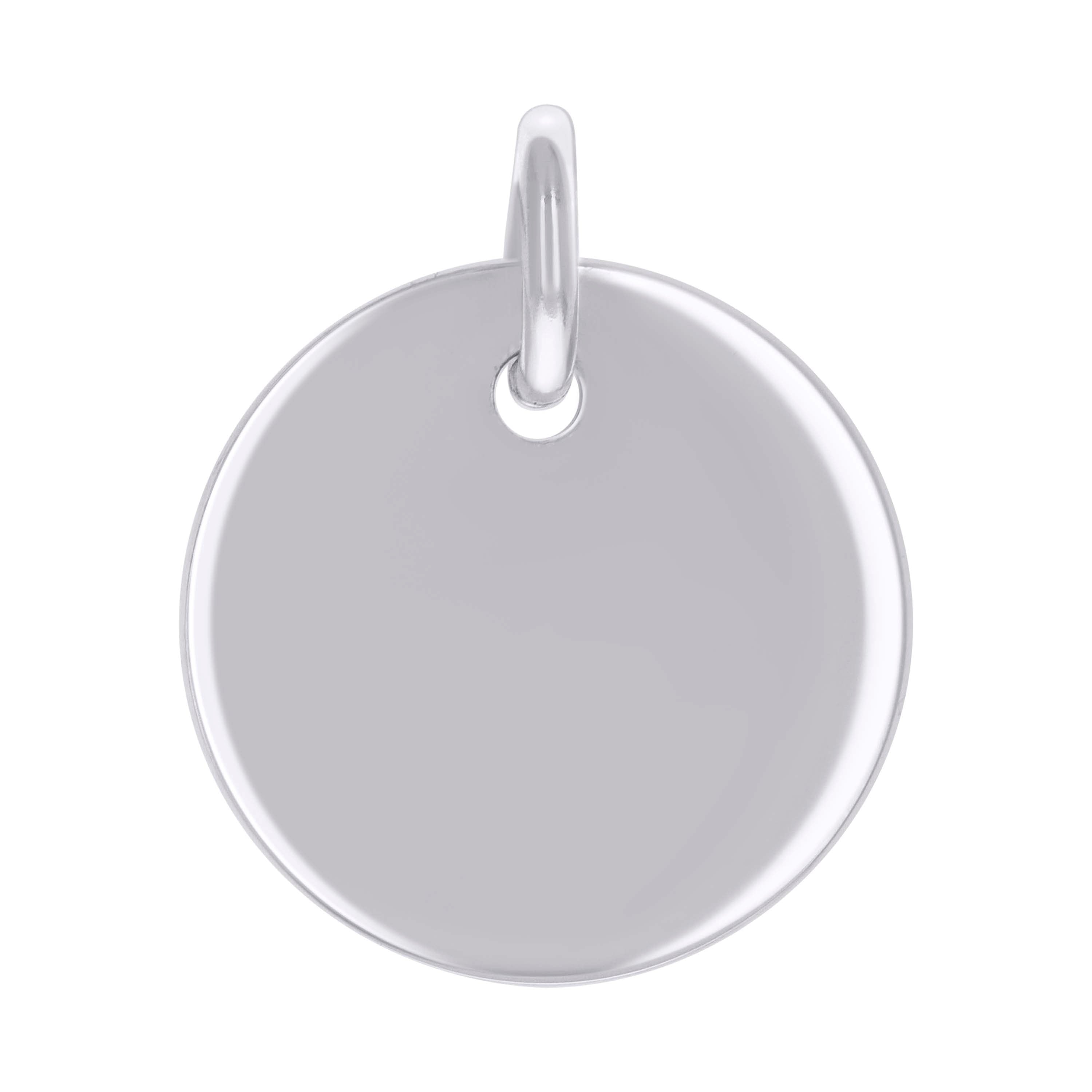 925 Sterling Silver Unisex Engravable Disc Round Fashion Charm Pendant