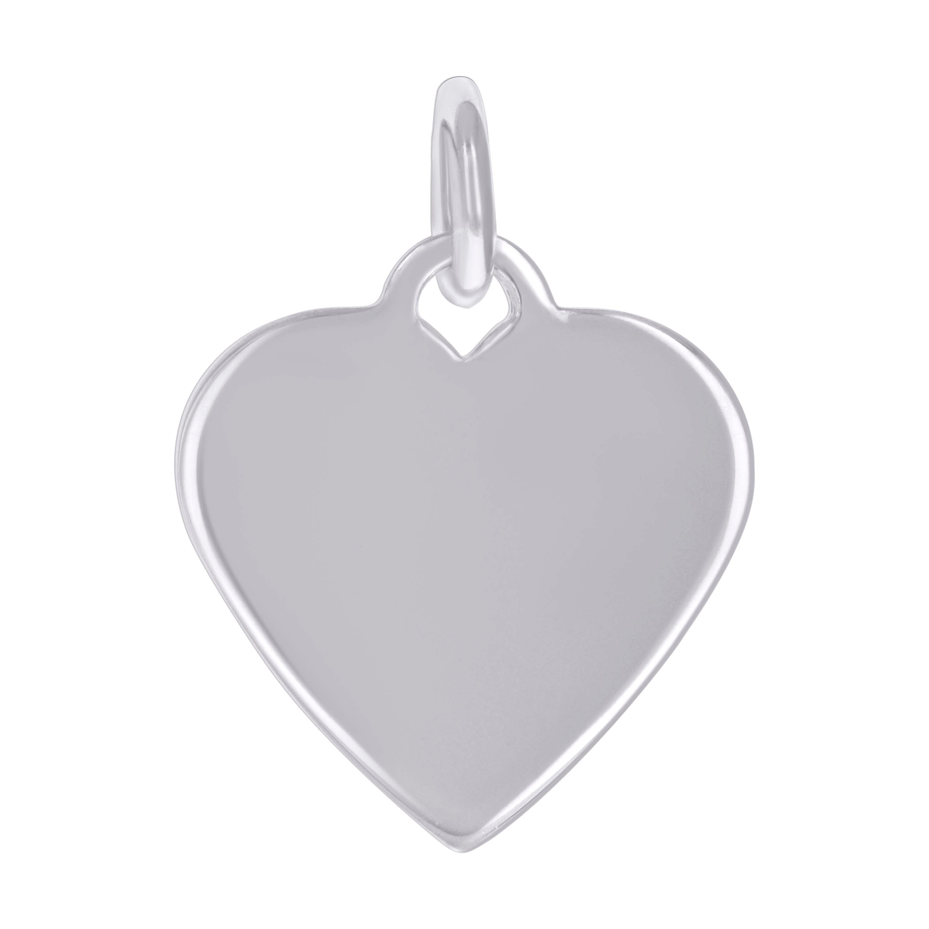 925 Sterling Silver Womens Engravable Disc Heart Charm Pendant