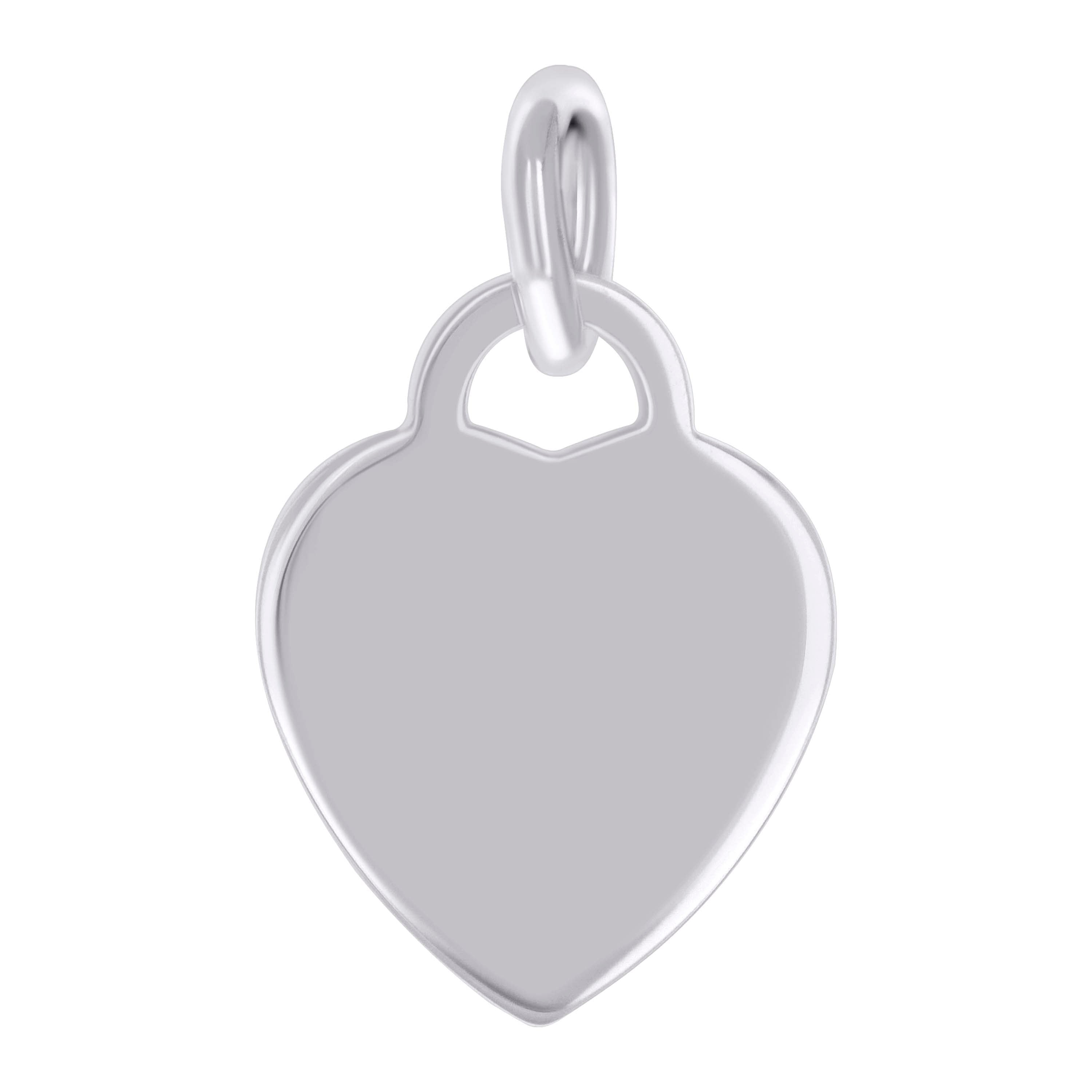 925 Sterling Silver Womens Engravable Disc Heart Charm Pendant
