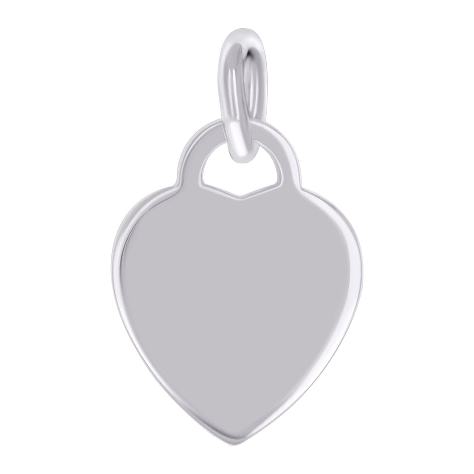 925 Sterling Silver Womens Engravable Disc Heart Charm Pendant