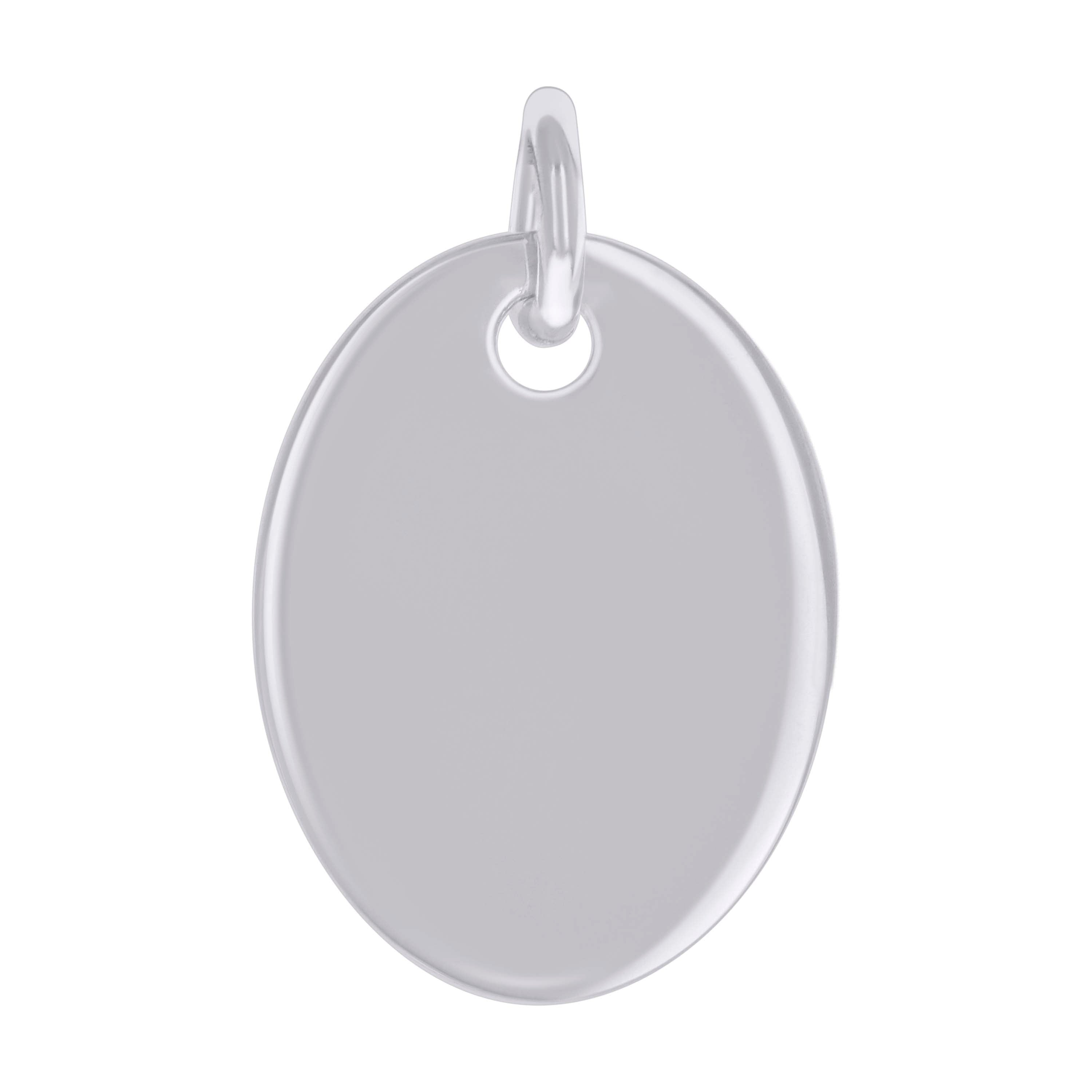 925 Sterling Silver Unisex Engravable Disc Oval Fashion Charm Pendant