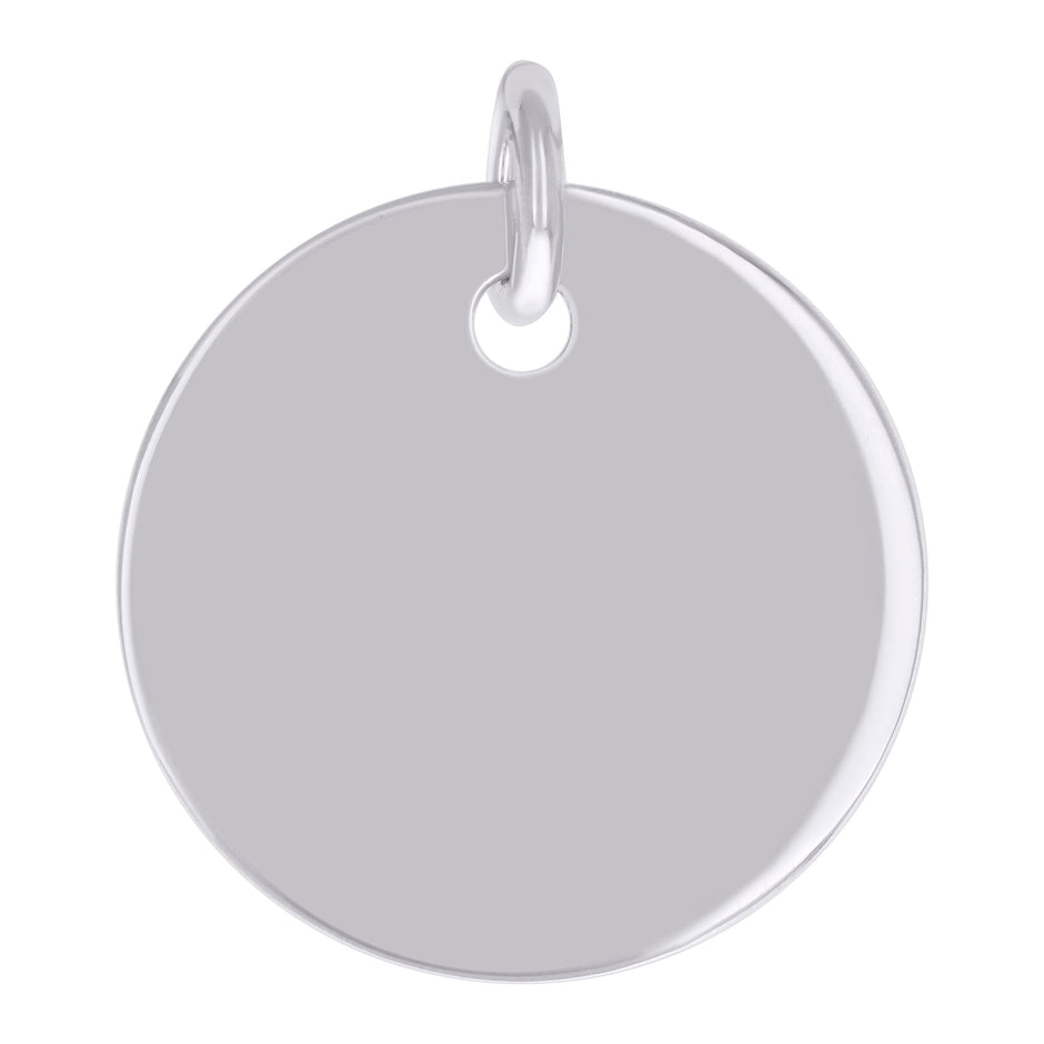 925 Sterling Silver Unisex Engravable Disc Round Fashion Charm Pendant