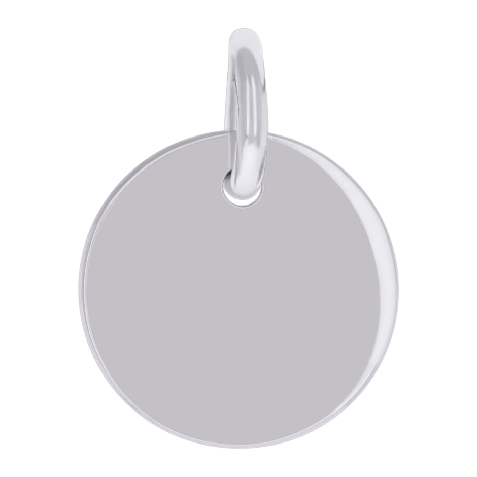 925 Sterling Silver Unisex Engravable Disc Round Fashion Charm Pendant