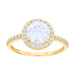 10kt Yellow Gold Womens Cubic-Zirconia Engagement Ring