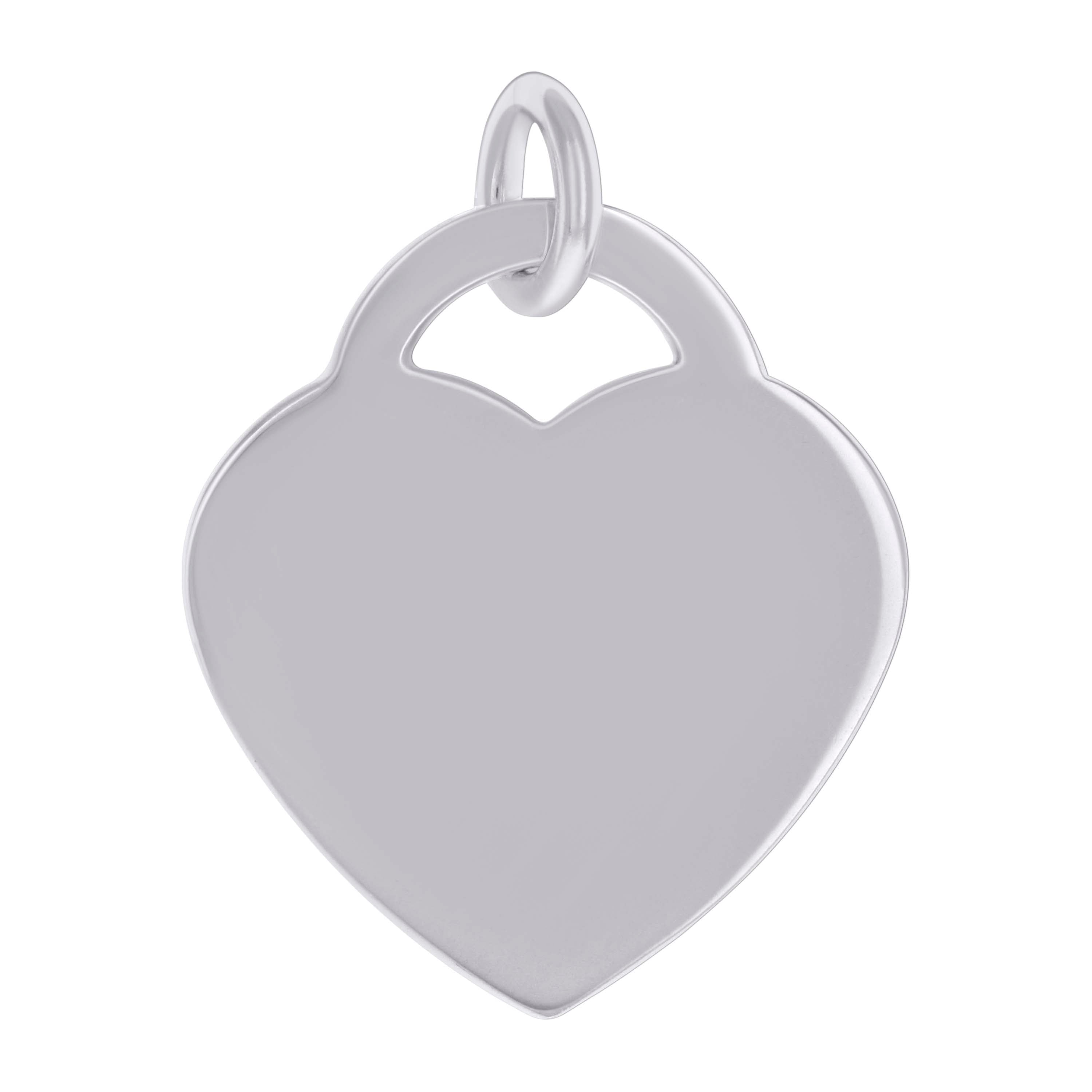 925 Sterling Silver Womens Engravable Disc Heart Charm Pendant