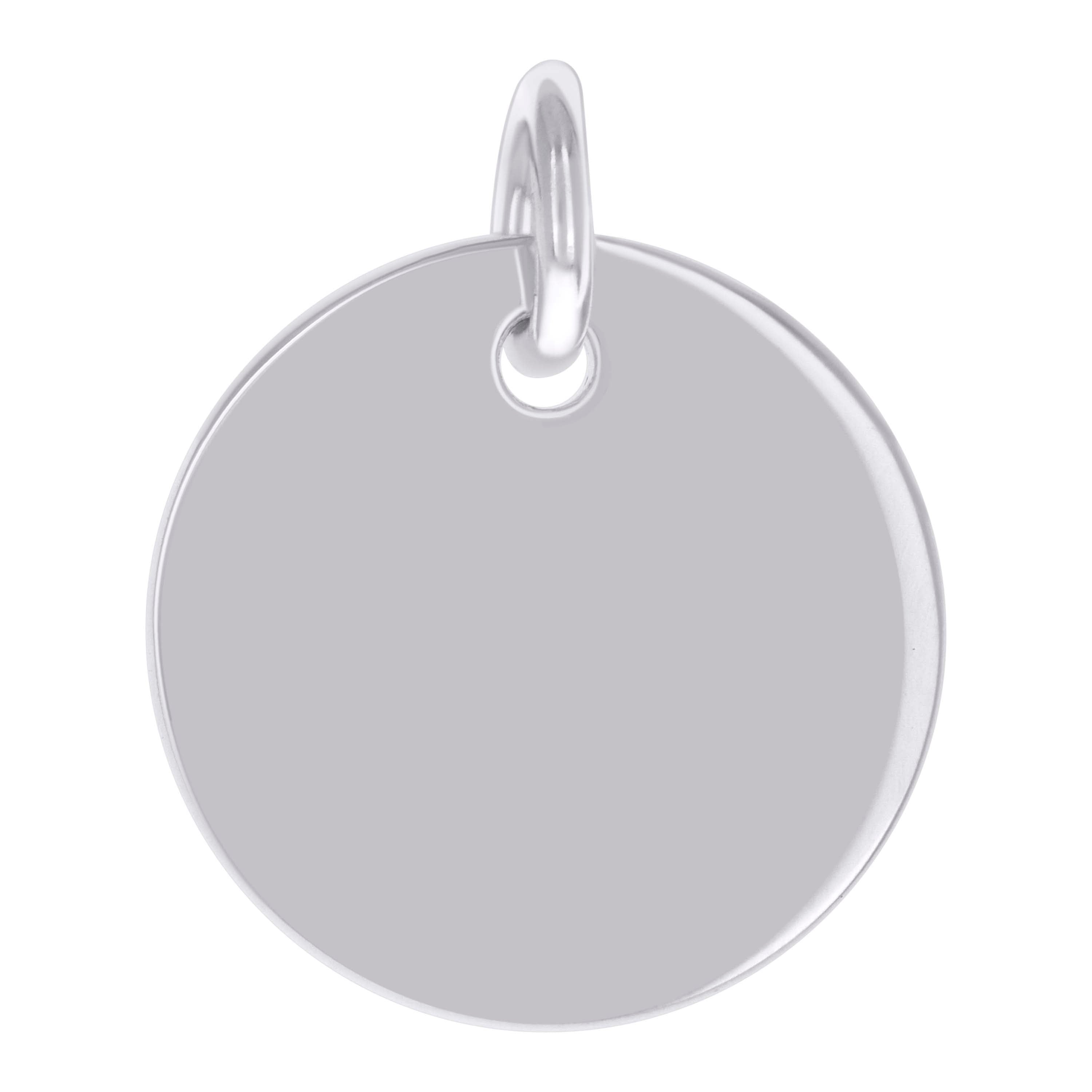 925 Sterling Silver Unisex Engravable Disc Round Fashion Charm Pendant