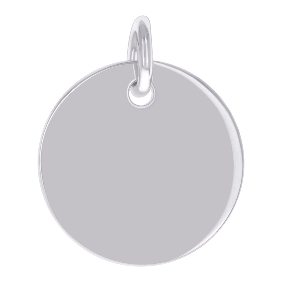925 Sterling Silver Unisex Engravable Disc Round Fashion Charm Pendant
