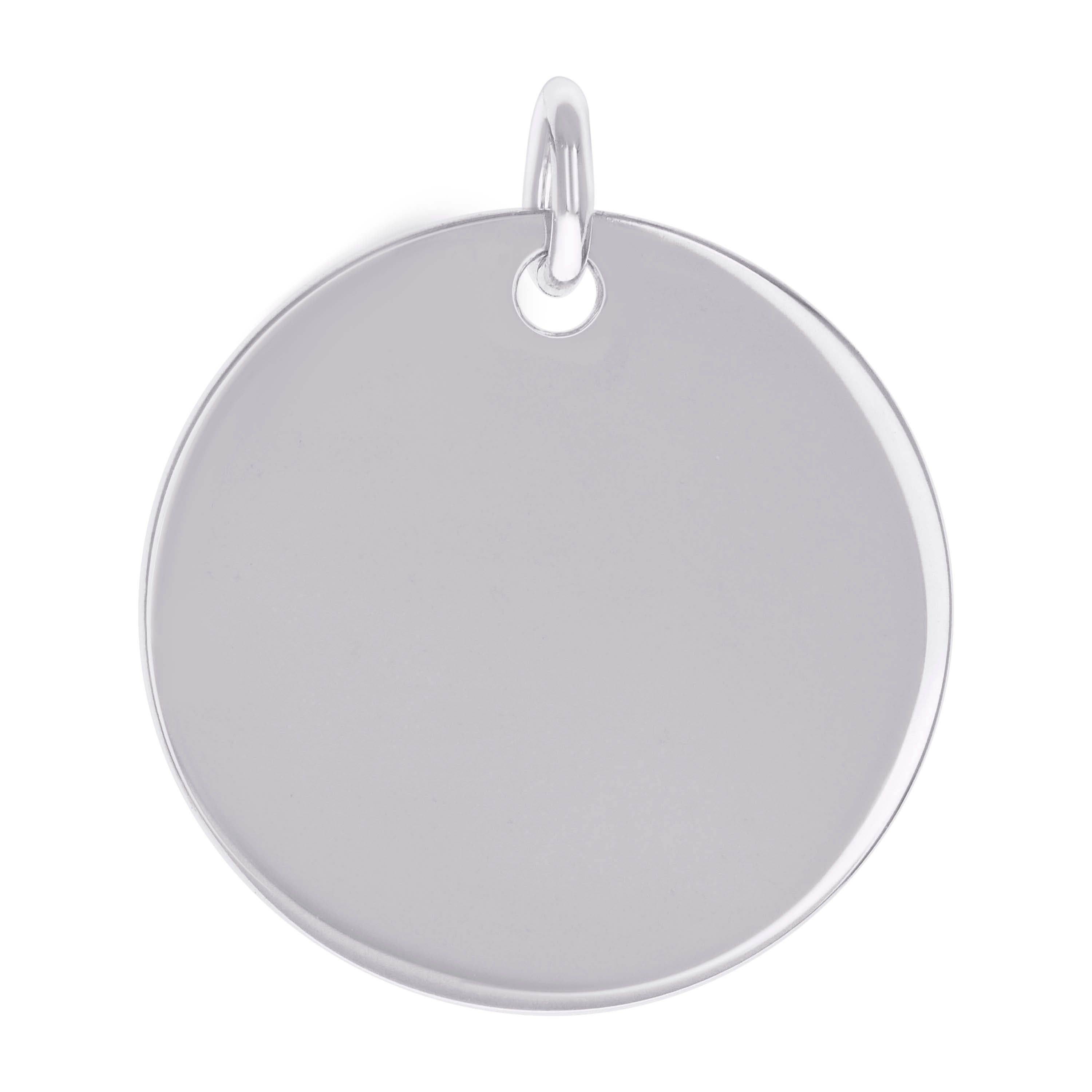 925 Sterling Silver Unisex Engravable Disc Round Fashion Charm Pendant