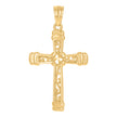 10kt Yellow Gold Womens Mens Unisex Cross Religious Charm Pendant