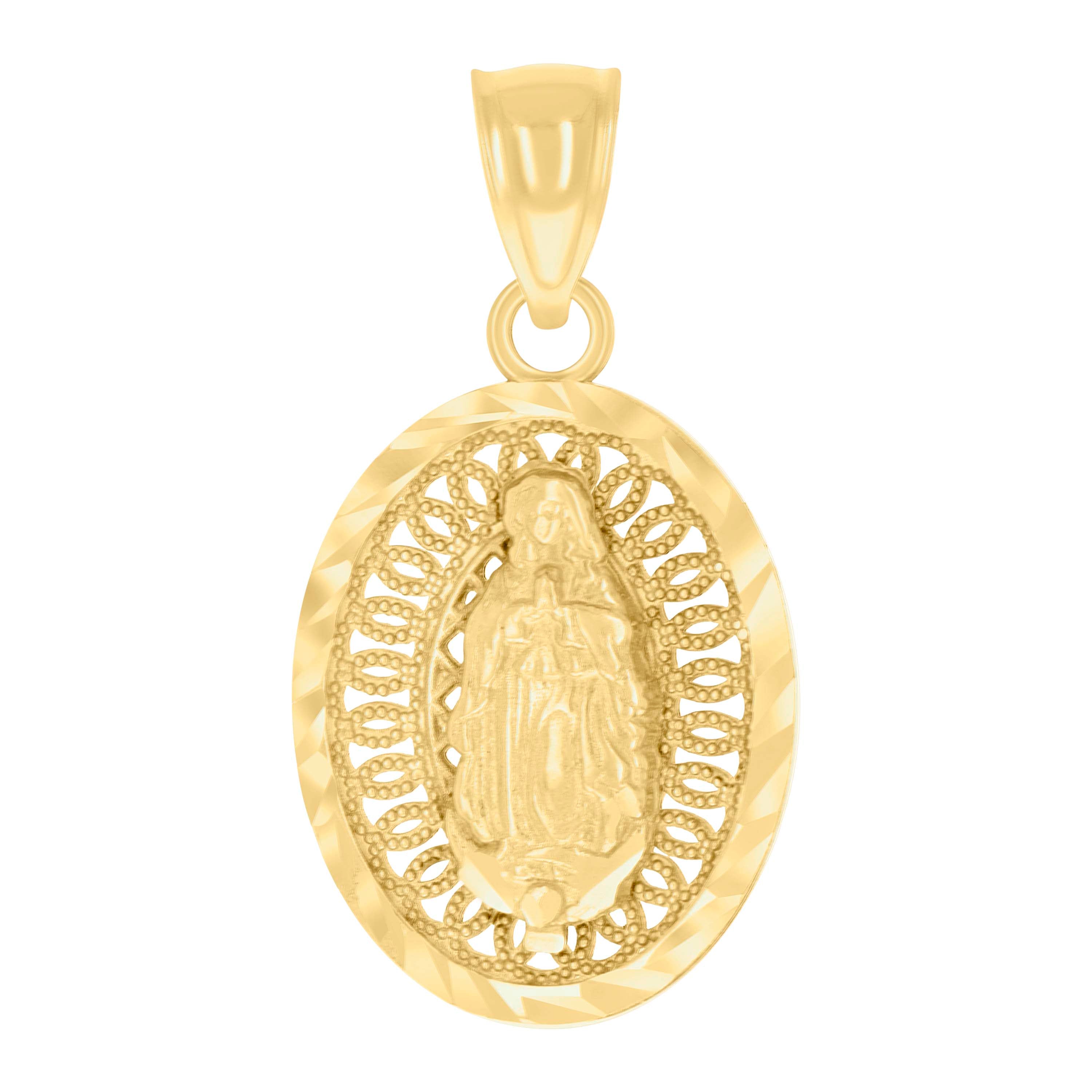 14Kt Yellow Gold Womens Guadalupe Religious Charm Pendant