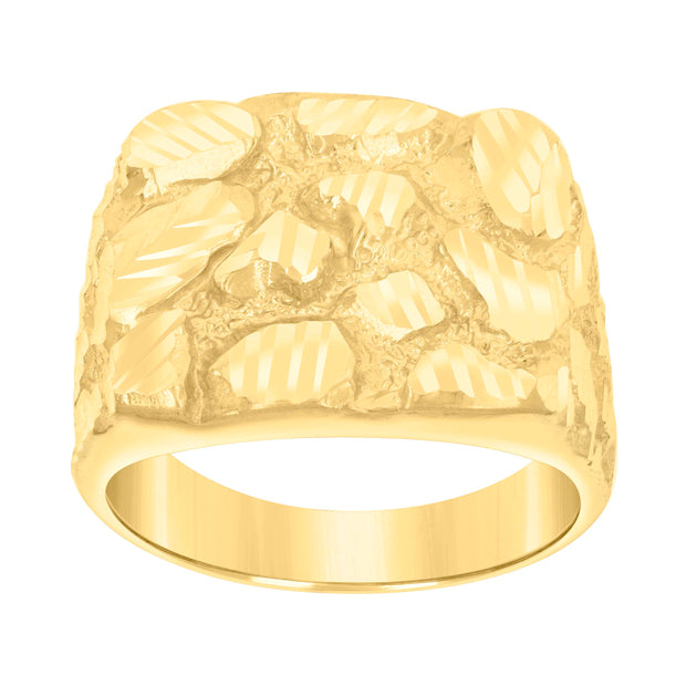 10kt Yellow Gold Mens Nugget Fashion Ring