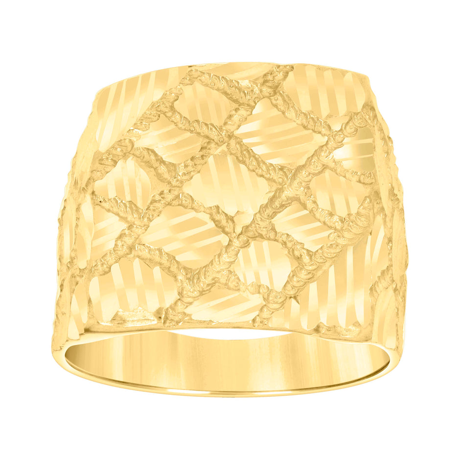 10kt Yellow Gold Mens Nugget Fashion Ring