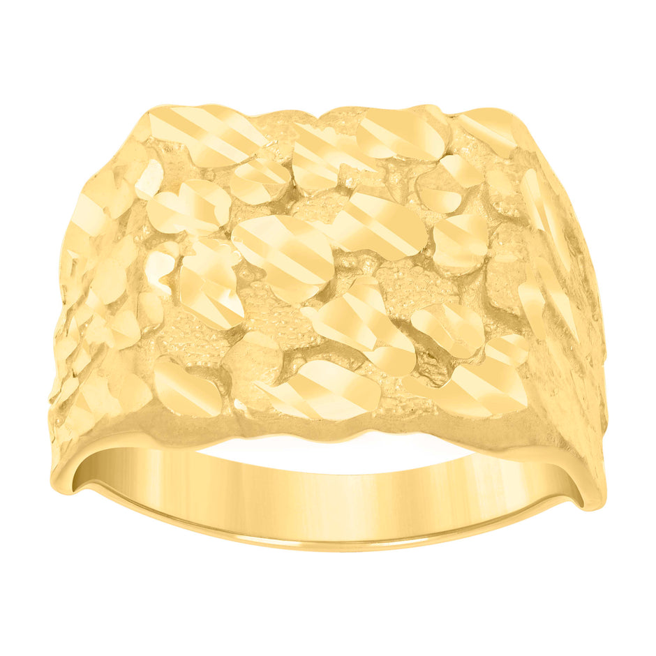 10kt Yellow Gold Mens Nugget Fashion Ring