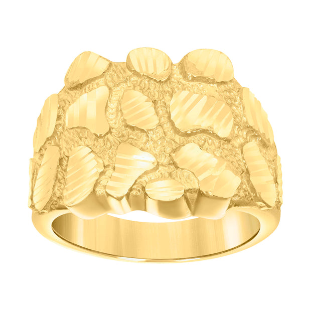 10kt Yellow Gold Mens Nugget Fashion Ring