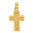 10kt Yellow Gold Womens Mens Jesus Crucifix Cross Religious Charm Pendant
