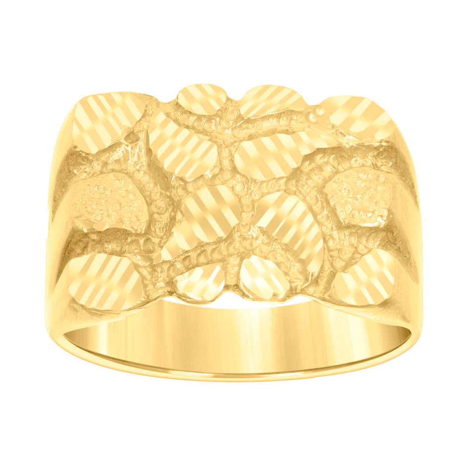 10kt Yellow Gold Mens Nugget Fashion Ring