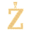 10Kt Yellow Gold Unisex Initial Letter Z Charm Pendant