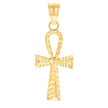10kt Yellow Gold Womens Ankh Cross Religious Charm Pendant
