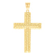 10kt Yellow Gold Unisex Nugget Cross Religious Charm Pendant