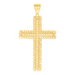 10kt Yellow Gold Mens Nugget Cross Religious Charm Pendant