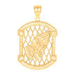 10kt Yellow Gold Mens Praying Hands Symbol Religious Charm Pendant