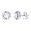 925 Sterling Silver Womens Cubic-Zirconia Round Stud Earrings
