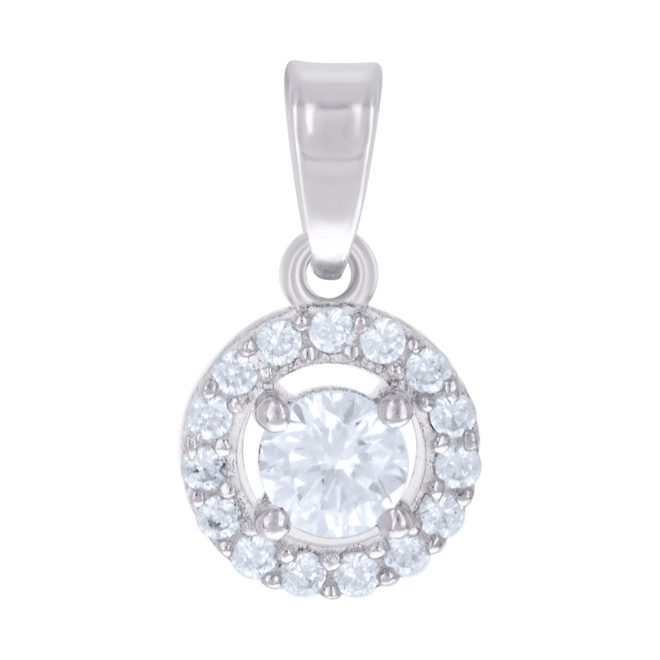 925 Sterling Silver Womens Cubic-Zirconia Fashion Charm Pendant