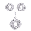 925 Sterling Silver Womens Love Knot Earrings And Pendant Set