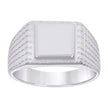925 Sterling Silver Unisex Square Head Fashion Ring Size 10 - SLV-130032