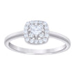 925 Sterling Silver Womens Princess-Cut Round Cubic-Zirconia Square Head Engagement Ring Size 8 - SLV-130037