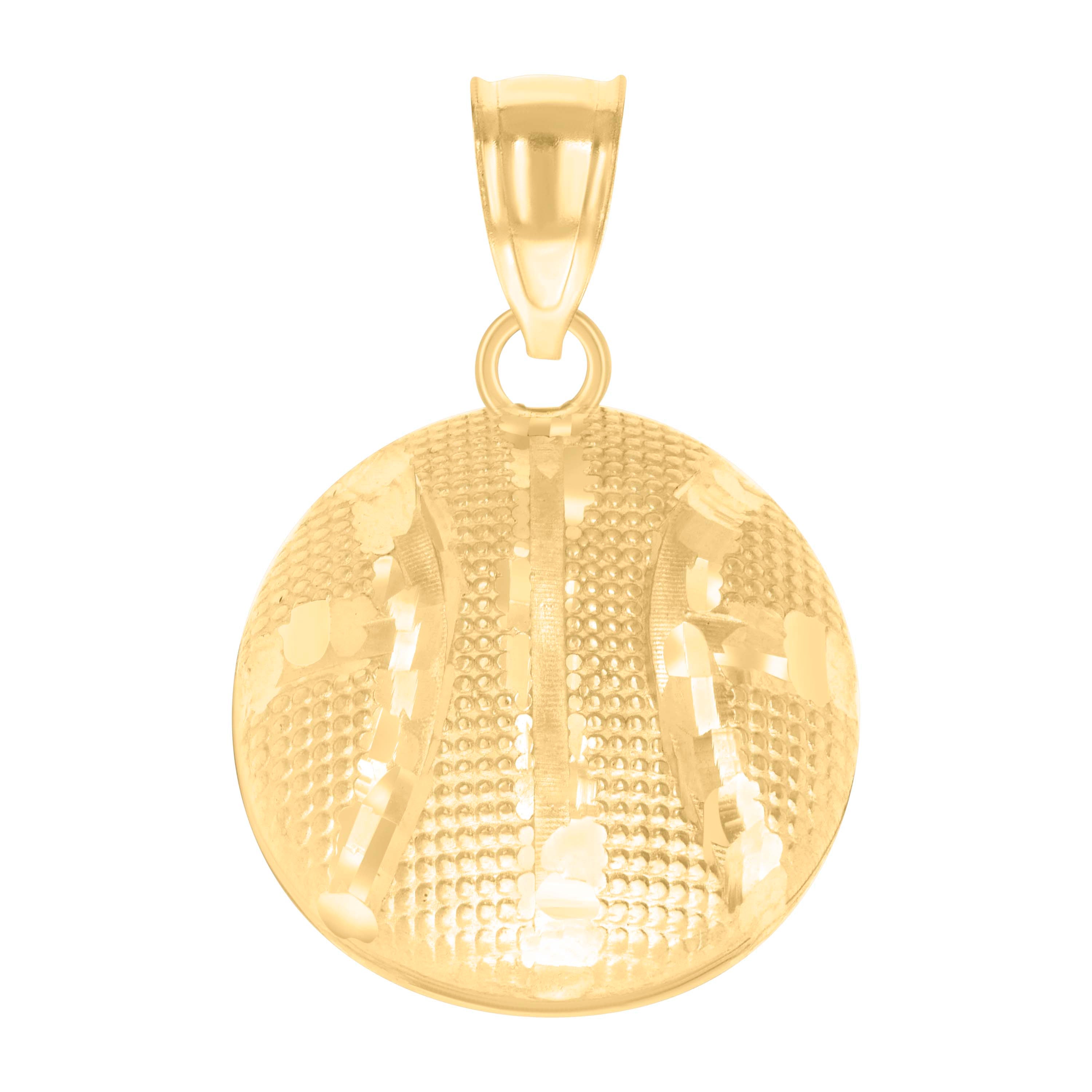 10kt Yellow Gold Mens Basket Ball Sports Charm Pendant